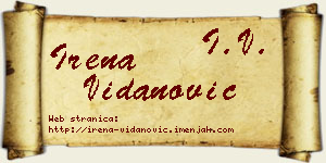 Irena Vidanović vizit kartica